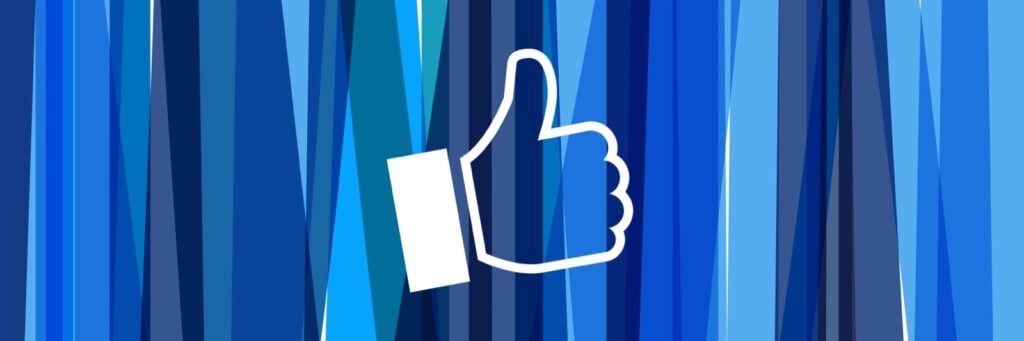 Thumbs up icon on blue background