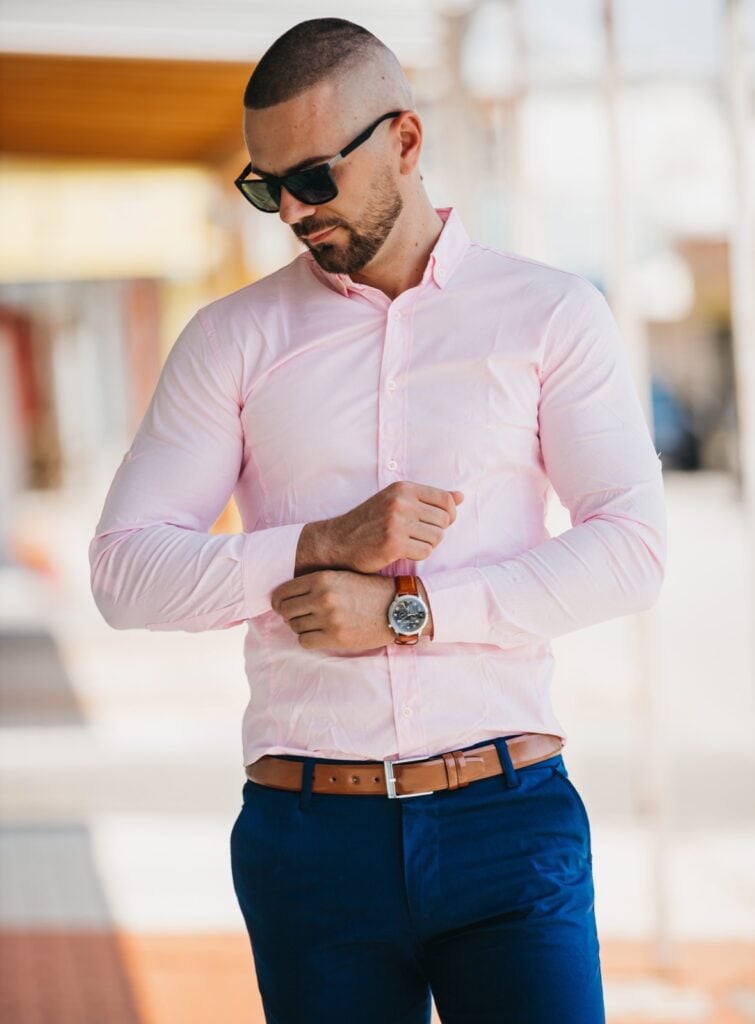 Pink shirt mens meaning store