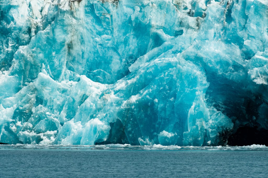 View of glacier ice Kenai Fjords in Alaska. 