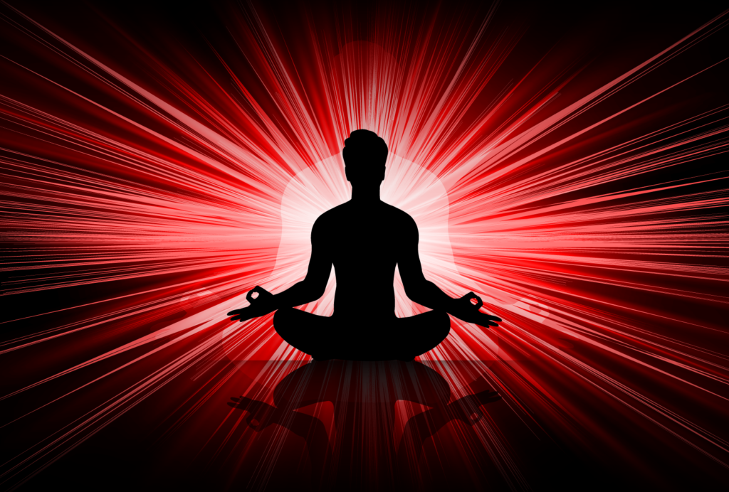 Silhouette with red aura color