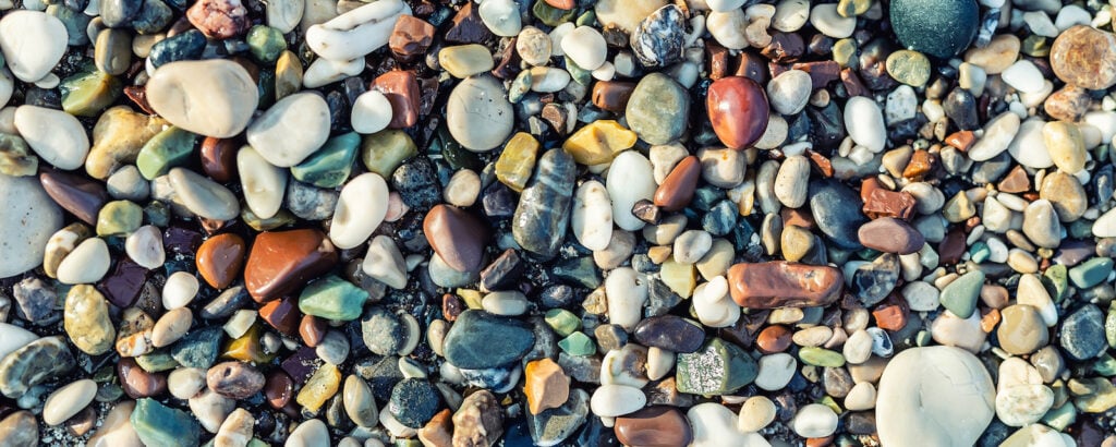 Pile of different colored rocks