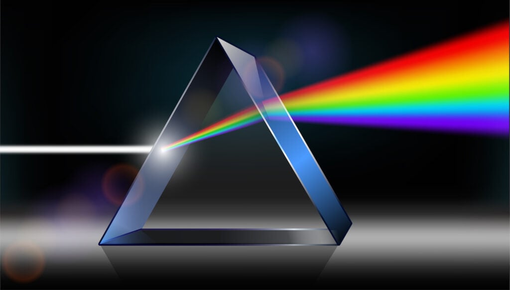 Light shining through prism