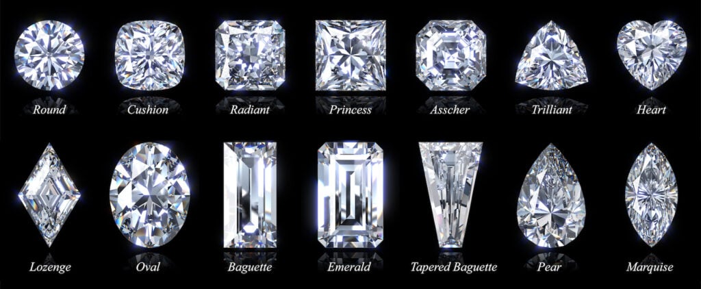 Diamond shapes with names