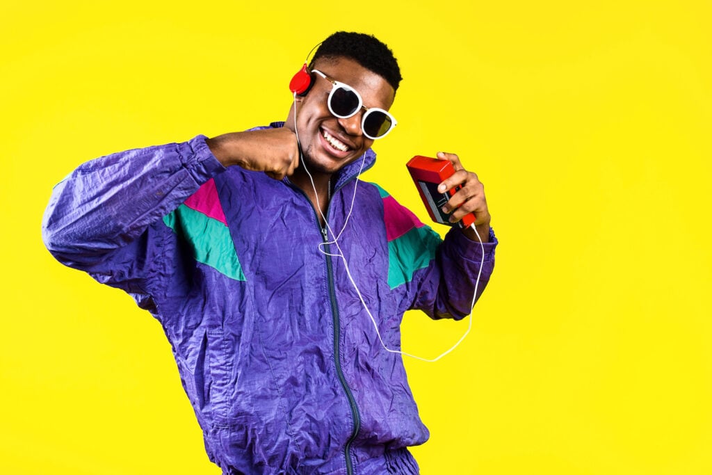 1980s neon color style