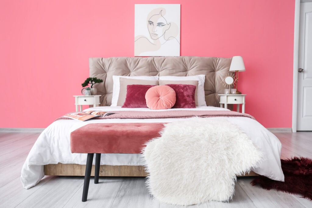 Bright pink modern bedroom