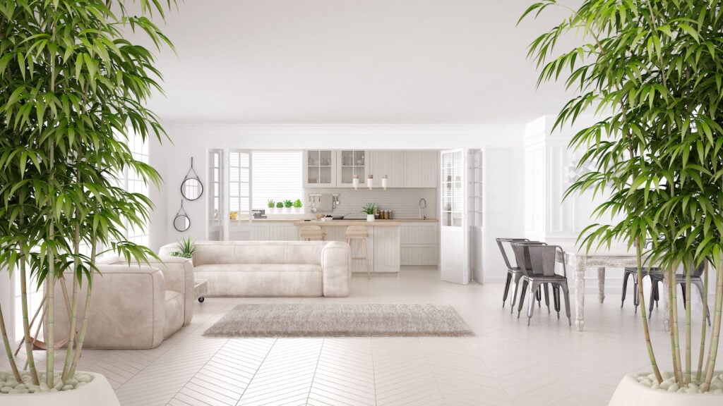 Clean white home interior