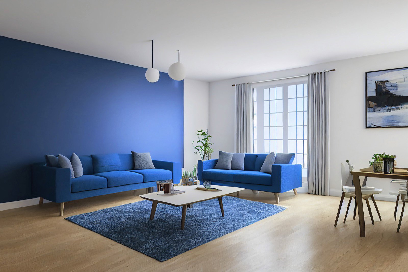 royal blue living room