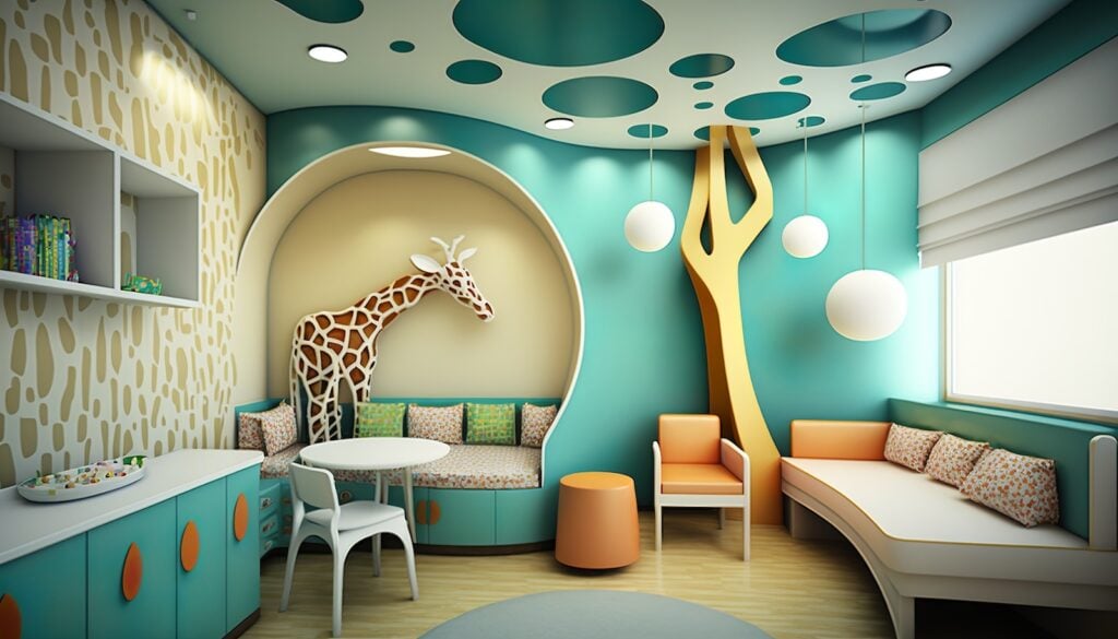 Colorful hospital waiting room