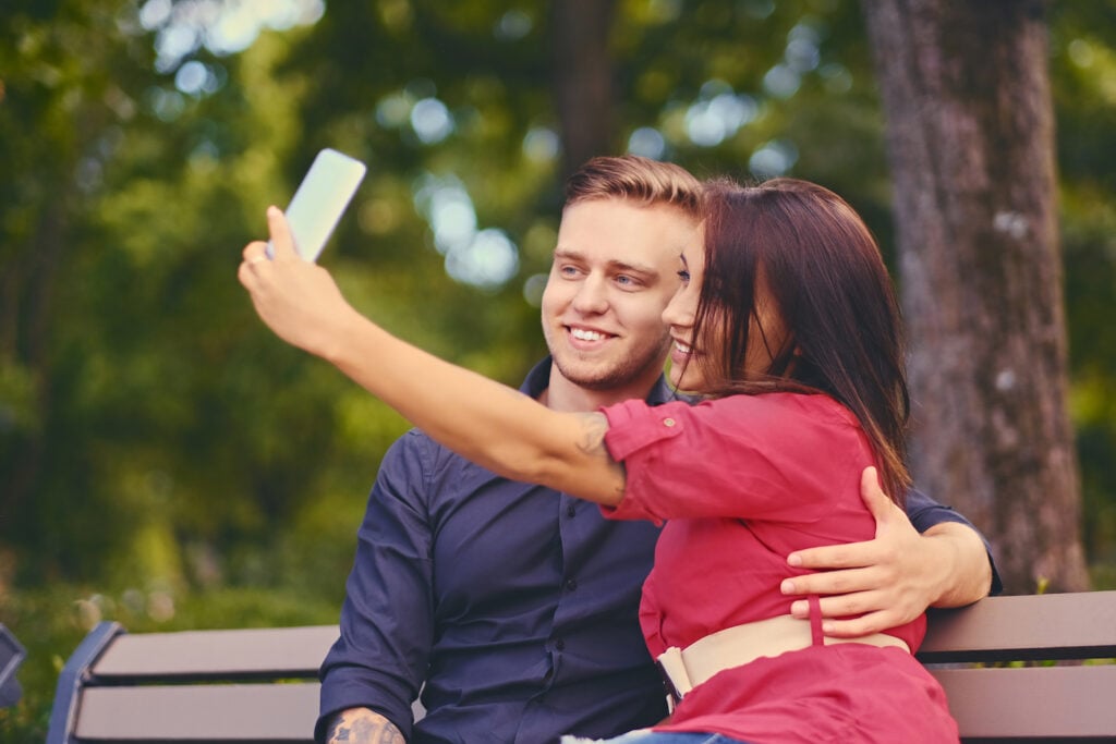 Couple taking selfie