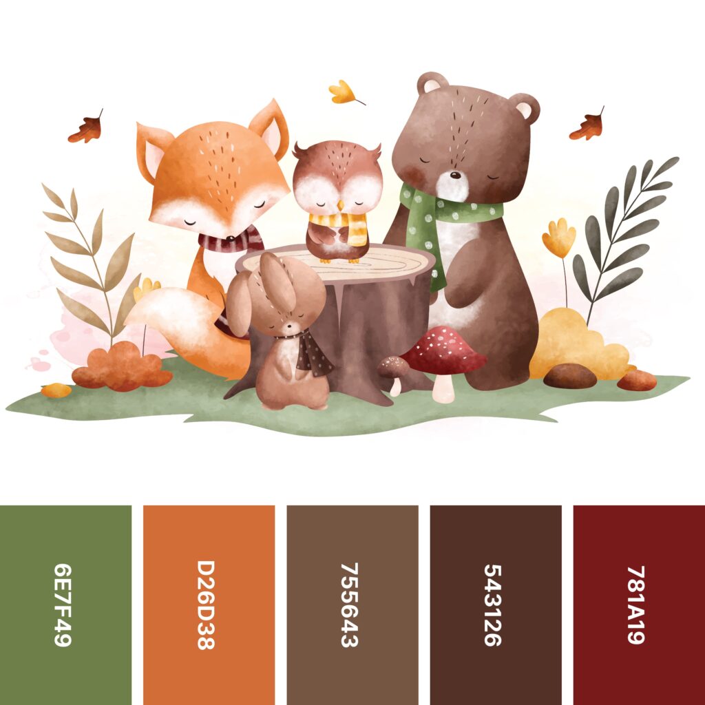 Woodlands color palette