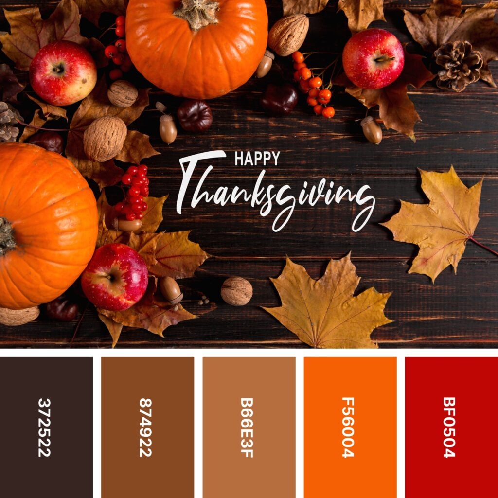 Thanksgiving Decor Ideas to Create a Festive Fall Atmosphere 1 https://www.color-meanings.com/wp-content/uploads/2023/07/Thanksgiving-Color-Palette-1-1024x1024.jpg?utm_source=chatgpt.com