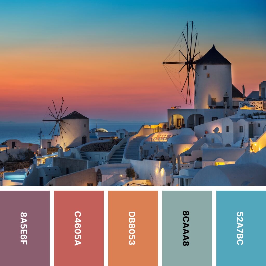 Santorini Skyline color palette