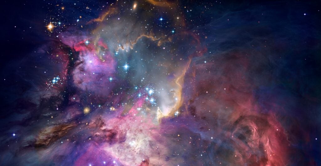 Nebula and galaxies in space