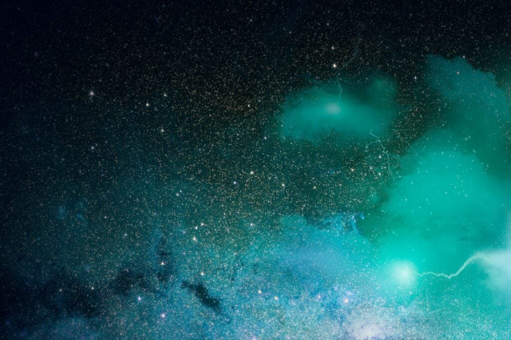 Turquoise color in the universe
