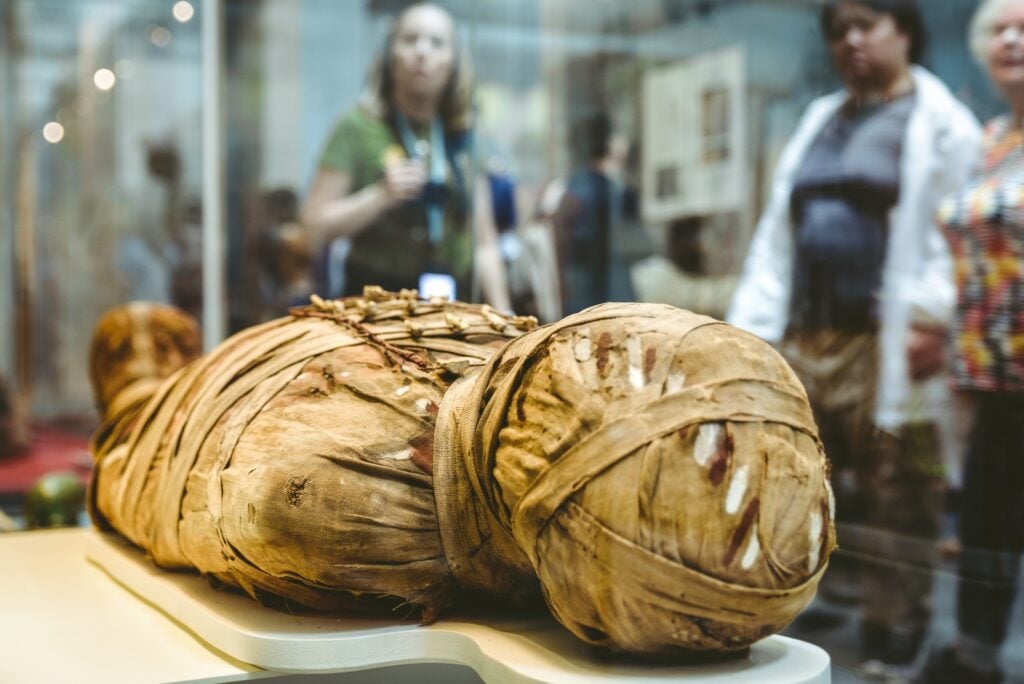 Ancient Egyptian mummy at museum