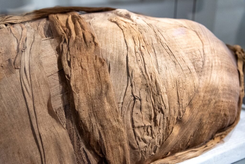 Fabric covering Egyptian mummy