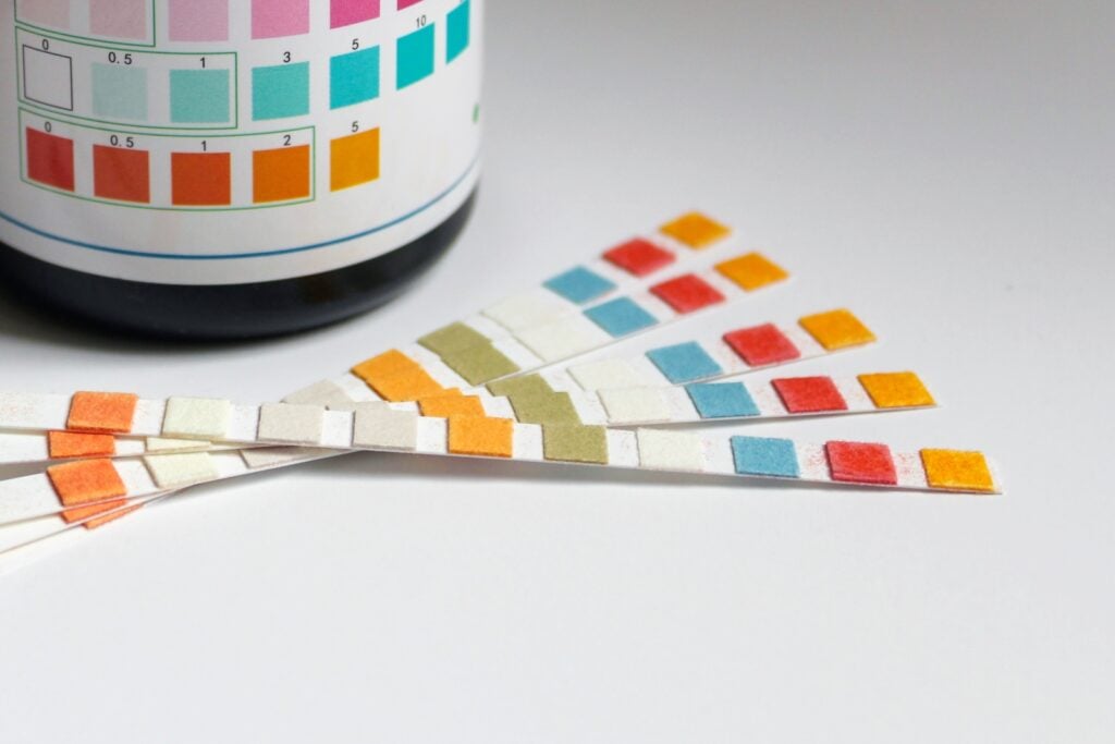 Colorful water test strips