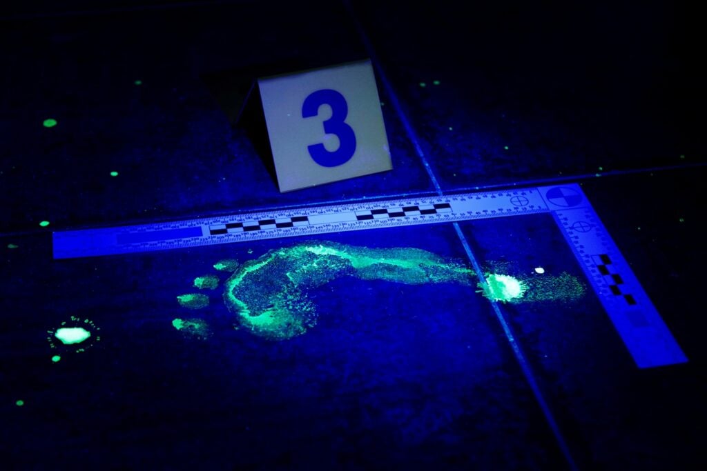 Ultraviolet light used for forensics