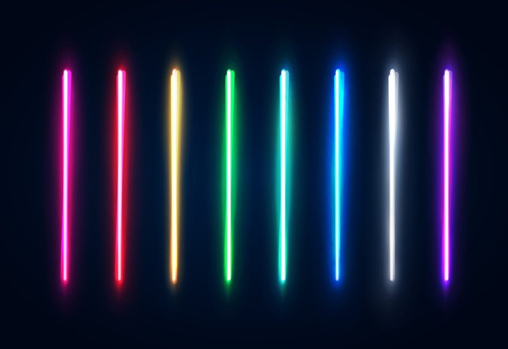 Colour of neon deals light