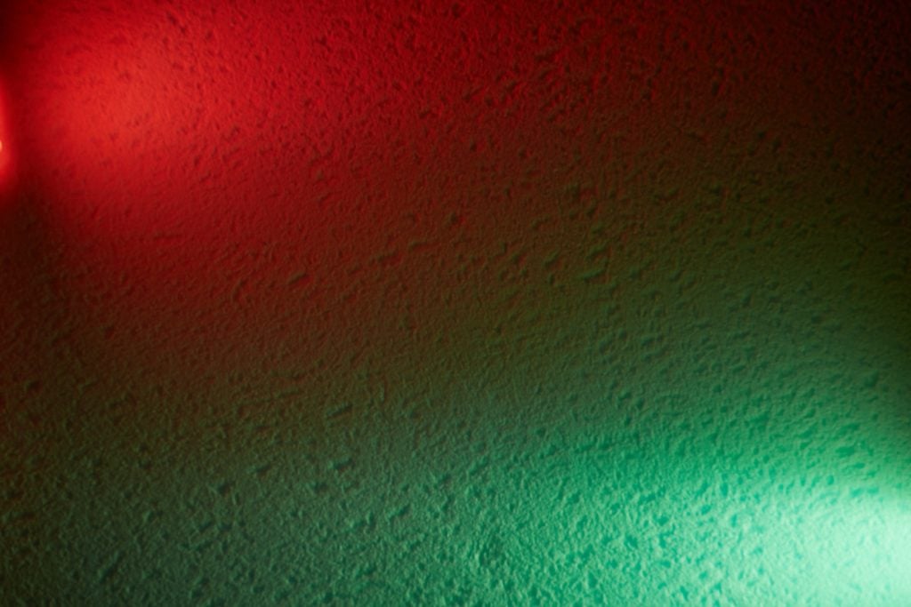 Red and green colored lights