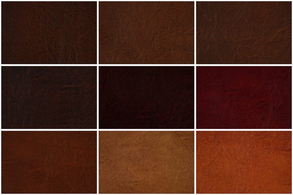 Several shades of brown leather