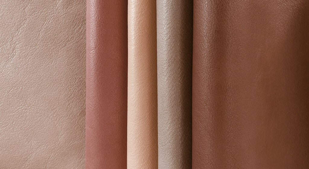 Shades of brown leather closeup