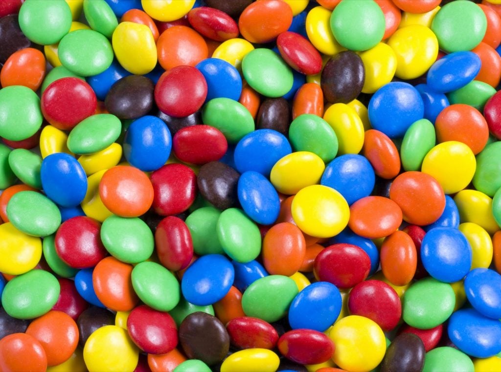 OC] Distribution of m&m's by color in 3lb m&m's jar (remix) : r