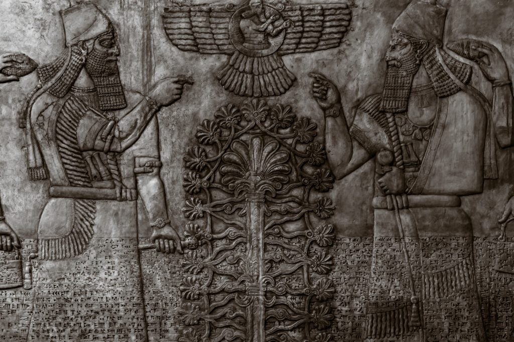 Bas-reliefs with inscriptions of the ancient Sumerians
