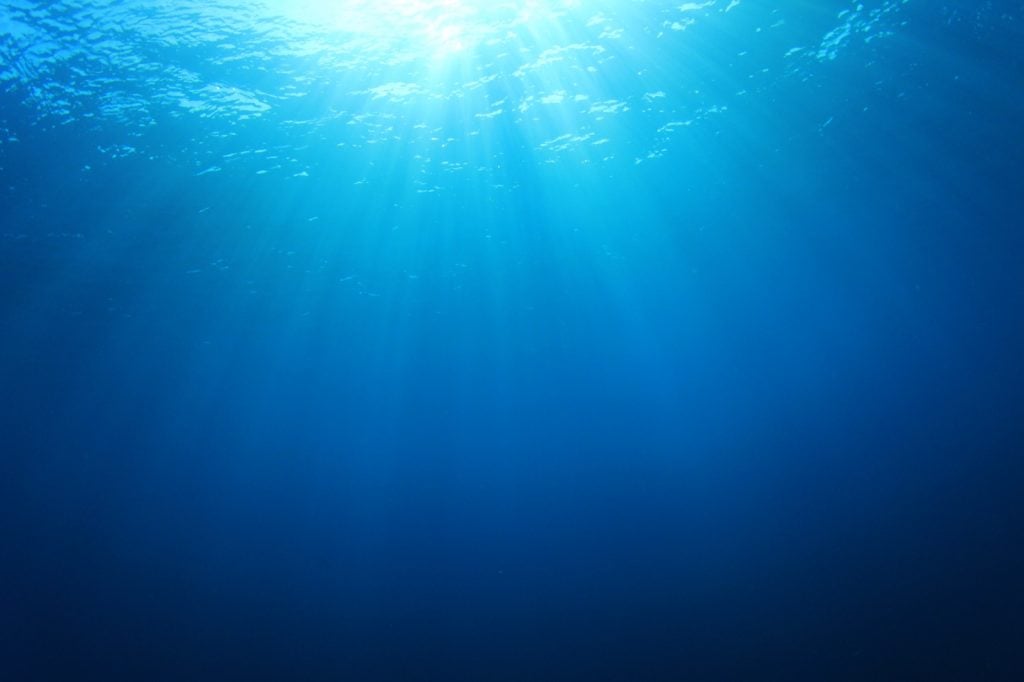 Underwater photo of blue ocean