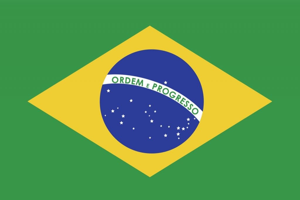 Green yellow and blue flag from Brazil