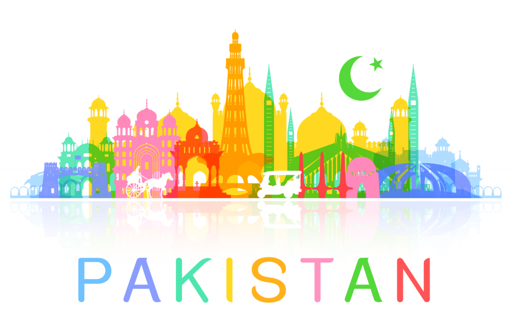 Illustration of the buildings and colors of Pakistan