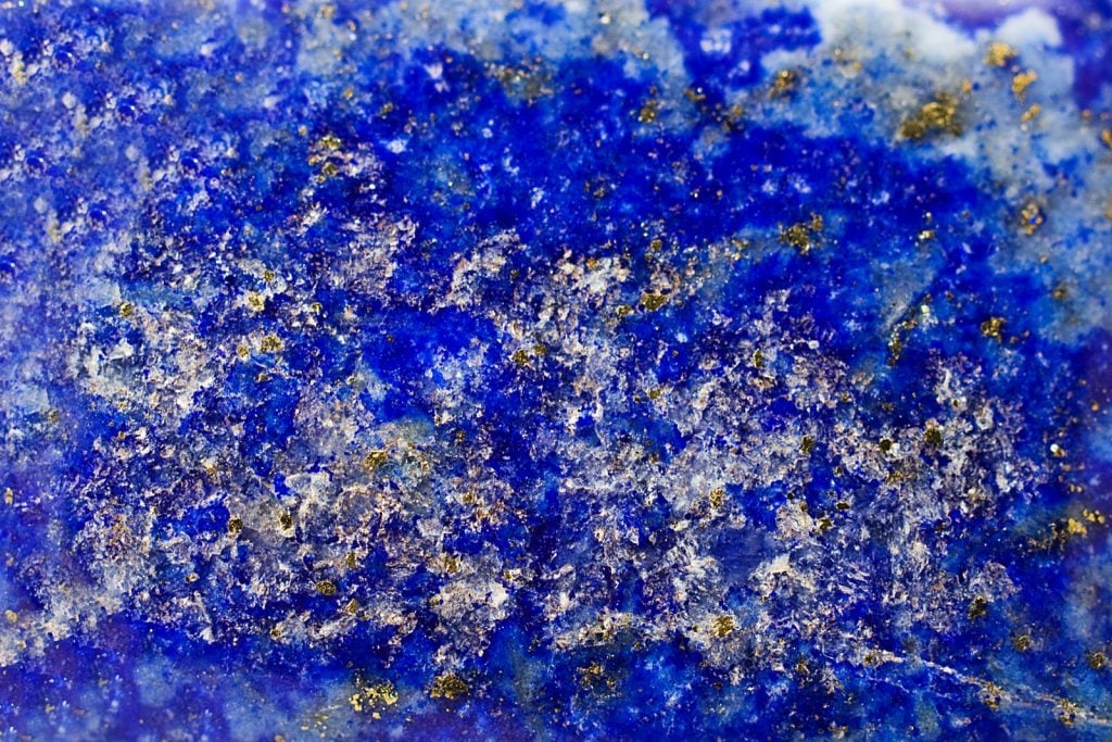 Closeup texture of the Lapis Lazuli stone used to make what is now called the ultramarine color