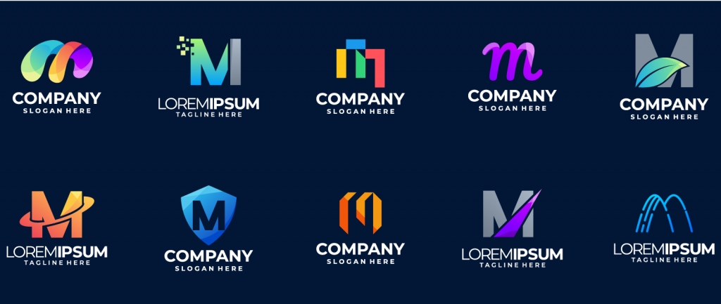 Company logos in different colors
