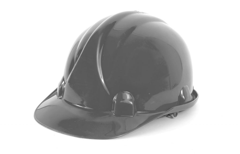 Gray hard hat isolated on white background