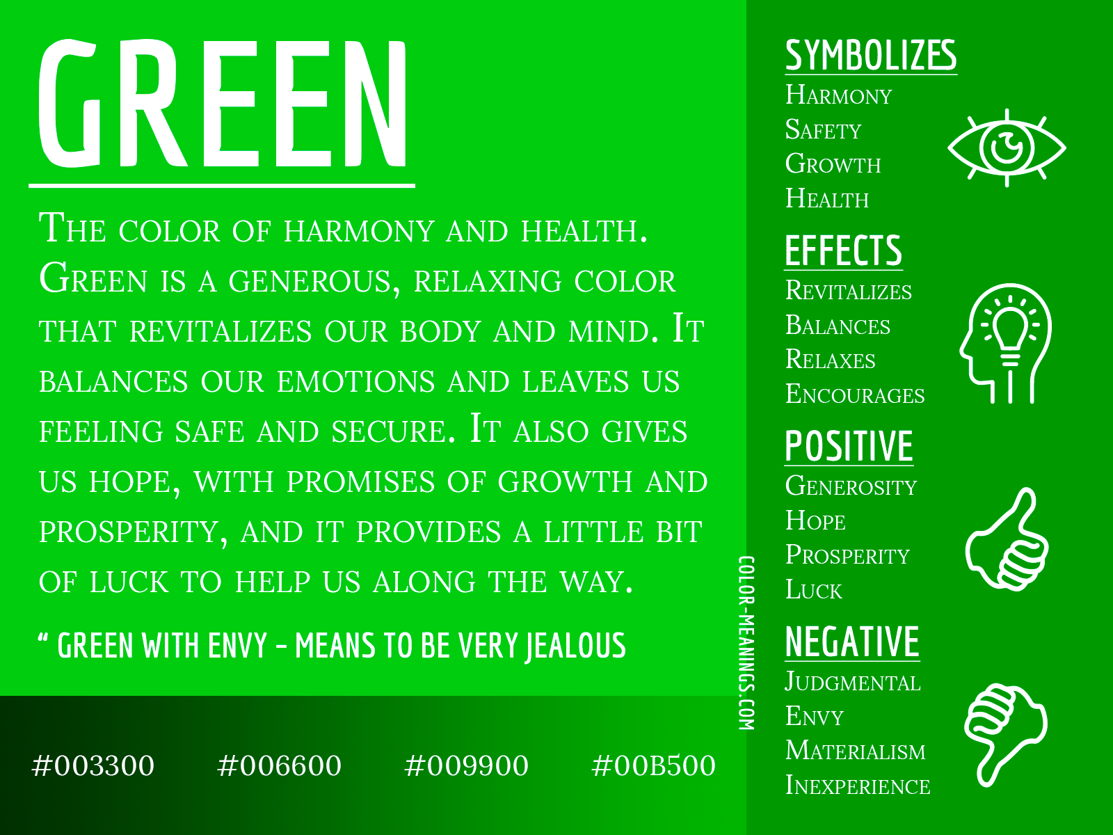 representation of the color green