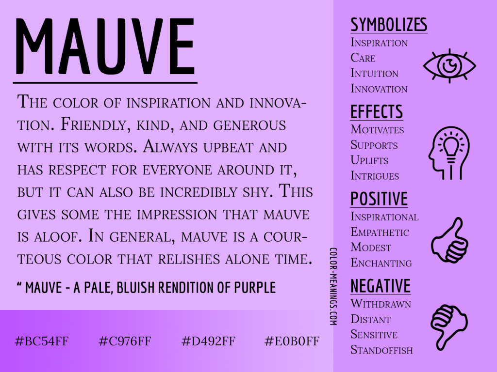 Infographie sur la signification de la couleur mauve