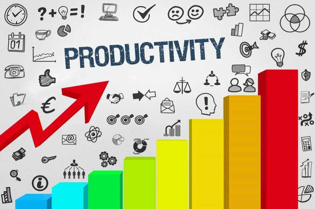 Productivity chart in different colors