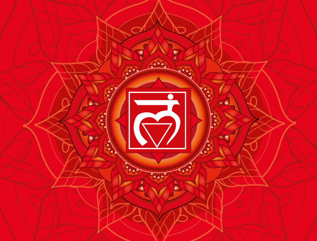 Red color Muladhara chakra illustration