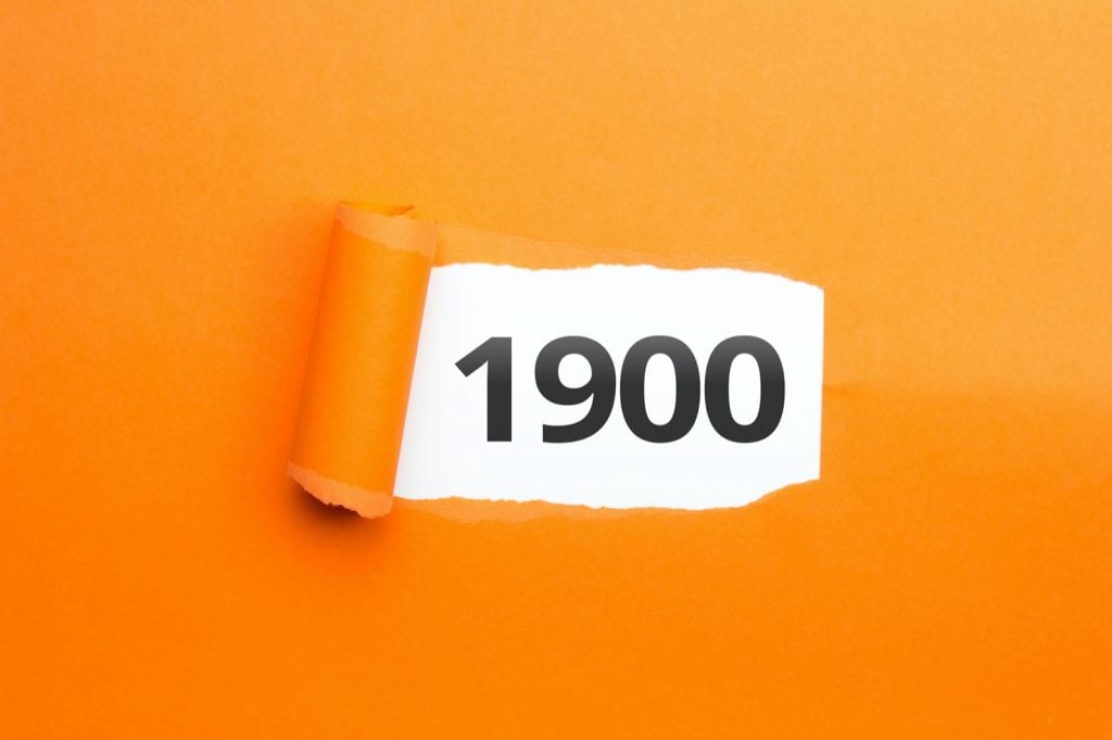 Year 1900 number on an orange background