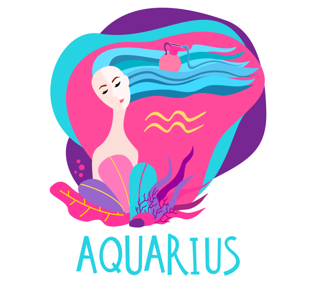 Illustration of zodiac sign Aquarius